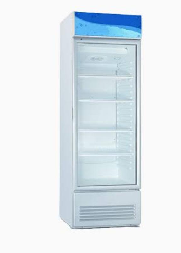 Single glass doors upright / standing chiller for vegetables,fresh chicken, meat & fish & chilled food items