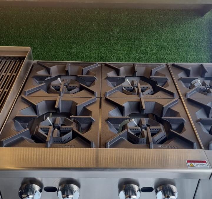 4 burners cooking range table top stainless steel top quality